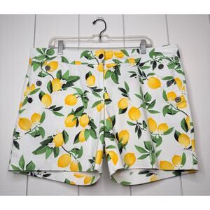 Isaac Mizrahi Lemon Print Coastal Summer Shorts Size 16